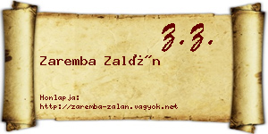 Zaremba Zalán névjegykártya